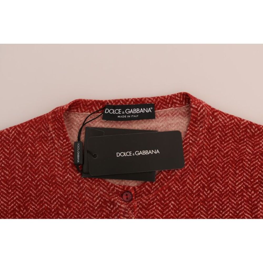 Dolce & Gabbana Red Wool Cardigan Women's Sweater - Picture 5 of 6